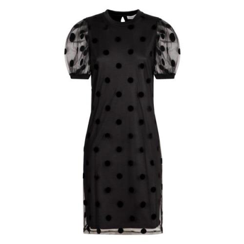 Polka-dot mini-jurk met ballonmouwen Nina Ricci , Black , Dames