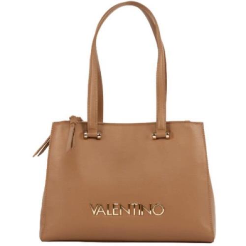 Beige Handtas met Gouden Valentino Inscriptie Valentino by Mario Valen...