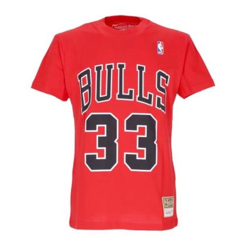 Chicago Bulls Tee Scottie Pippen No 33 Mitchell & Ness , Red , Heren