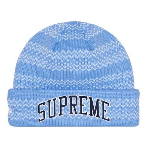 Blauwe Split Beanie Limited Edition Supreme , Blue , Unisex