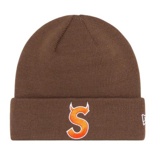 Fw22 S Logo Beanie Limited Edition Supreme , Brown , Heren