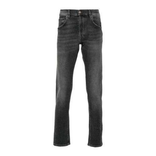 Zwarte Slim-fit Jeans met Whiskering Effect PT Torino , Gray , Heren