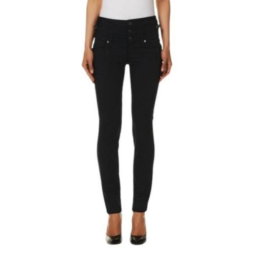 Hoge Taille Skinny Rampy Broek Liu Jo , Black , Dames