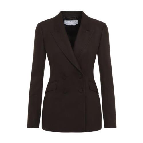 Bruine Zijden Blazer Elegante Stijl Gabriela Hearst , Brown , Dames