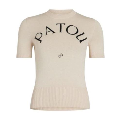 Ivoor Wit Jacquard Trui Patou , Beige , Dames