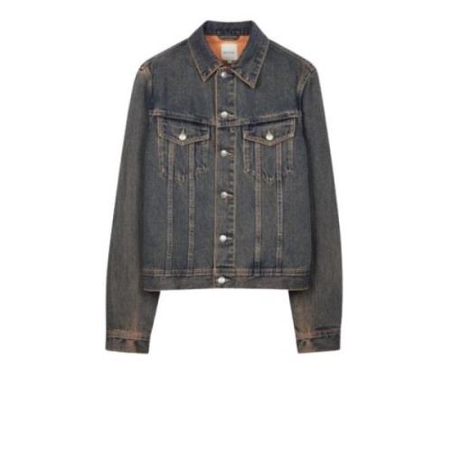 Mauve Denim Trucker Jacket PS By Paul Smith , Blue , Heren