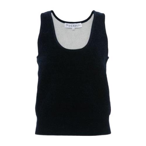 Mouwloze Ronde Hals Ribtop JW Anderson , Black , Dames