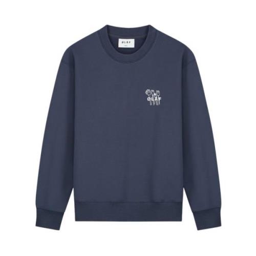 Bloemen Crewneck Poster Olaf Hussein , Blue , Heren