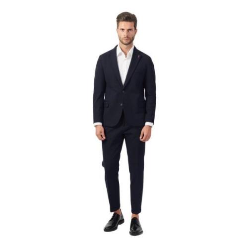 Blauw Slim Fit Pak Set Mulish , Blue , Heren