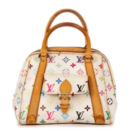 Pre-owned Canvas handbags Louis Vuitton Vintage , White , Dames