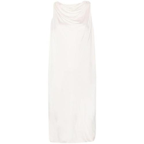 Witte Satijnen Gedrapeerde Jurk Lanvin , White , Dames