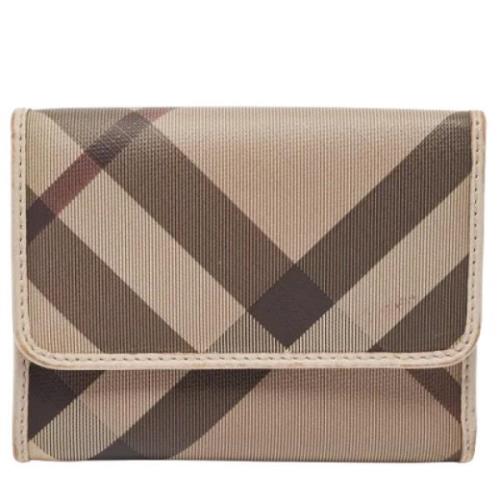 Pre-owned Leather wallets Burberry Vintage , Gray , Dames