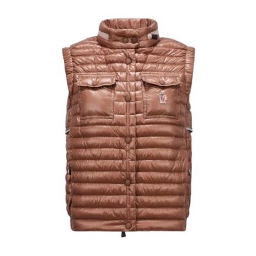 Outdoor donzen bodywarmer met capuchon Moncler , Brown , Dames