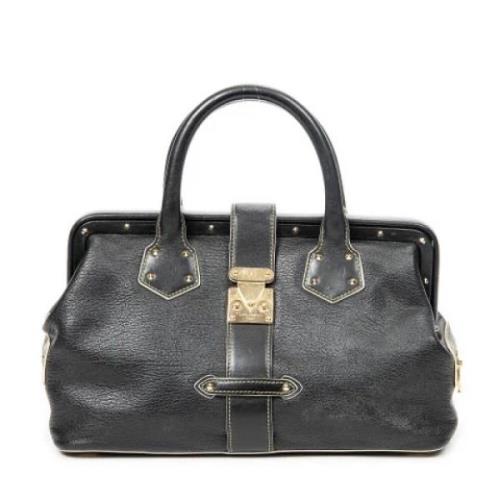 Pre-owned Leather handbags Louis Vuitton Vintage , Black , Dames