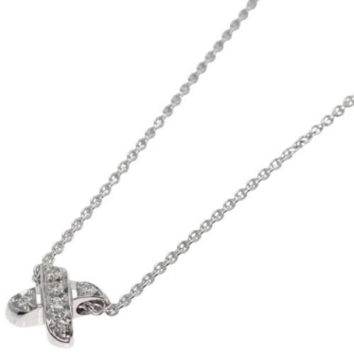 Pre-owned White Gold necklaces Tiffany & Co. Pre-owned , Gray , Dames