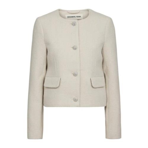 Stijlvolle Button-Up Jas voor Koud Seizoen Designers Remix , Beige , D...