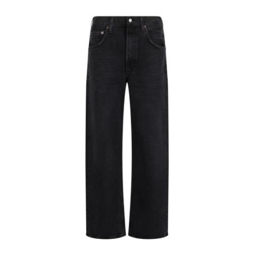 Zwarte Low Curve Jeans Agolde , Black , Dames