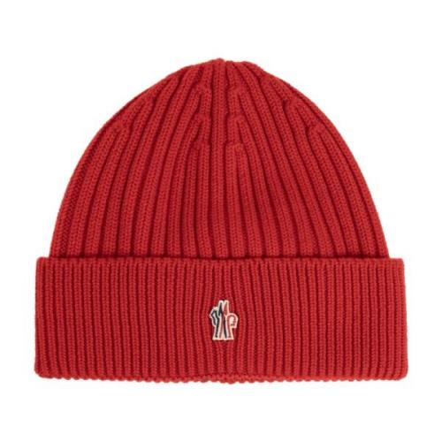 Wollen muts met logo Moncler , Red , Heren