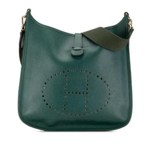 Pre-owned Leather crossbody-bags Hermès Vintage , Green , Dames