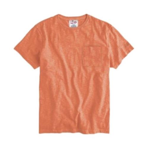 Heren Linnen T-shirt Diverse Effen Kleuren MC2 Saint Barth , Orange , ...