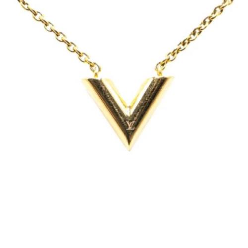 Pre-owned Metal necklaces Louis Vuitton Vintage , Yellow , Dames