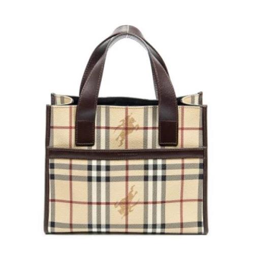 Pre-owned Coated canvas totes Burberry Vintage , Beige , Dames