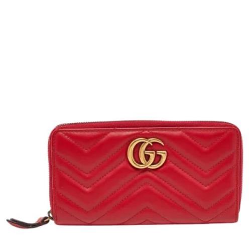 Pre-owned Leather wallets Gucci Vintage , Red , Dames