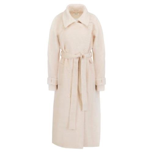 Champagne Beige Oversized Wollen Jas Jaaf , Beige , Dames