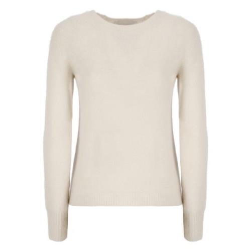 Kasjmier Crew Neck Beige Trui Vanisé , Beige , Dames