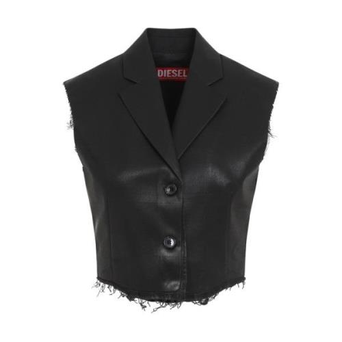 Chique Zwarte Vest Aw24 Diesel , Black , Dames