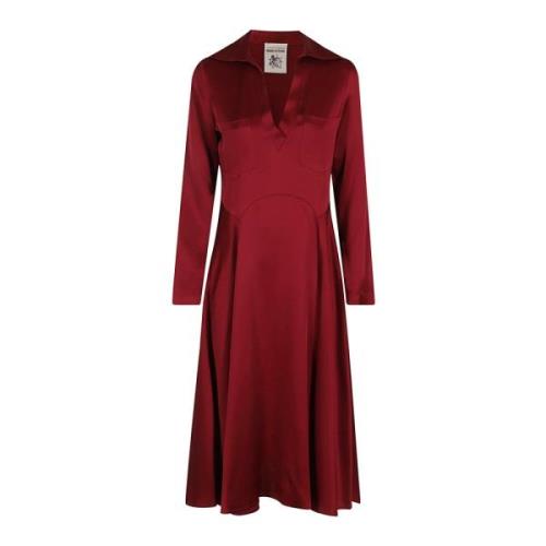 Elegante Bloemenjurk voor Vrouwen Semicouture , Red , Dames