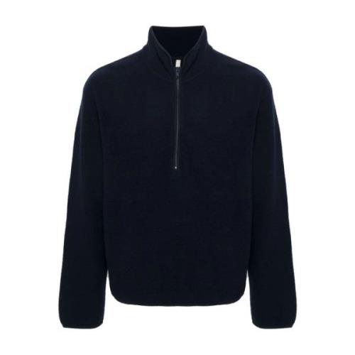 Navy Wol Zip Sweater Sunflower , Blue , Heren