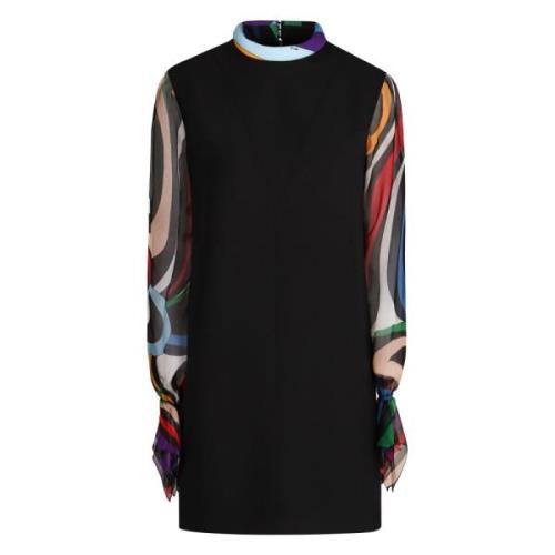 Marmo Print Cady Jurk Emilio Pucci , Black , Dames