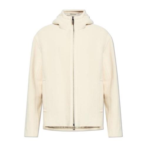 Wollen jas met capuchon Emporio Armani , Beige , Heren