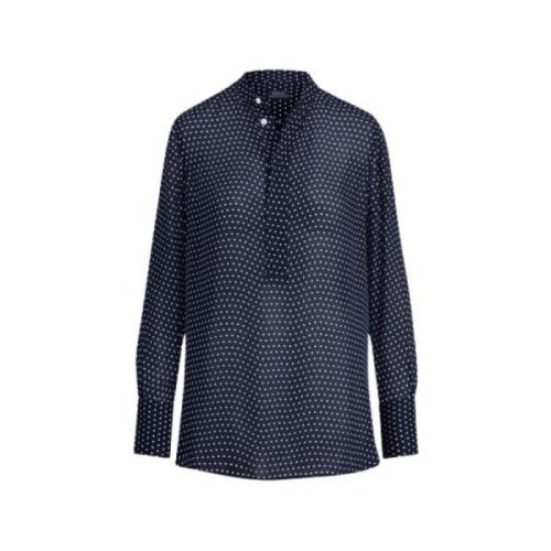 Georgette polka dot blouse Polo Ralph Lauren , Blue , Dames