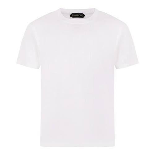 Geribbeld Jersey T-shirt Tom Ford , White , Heren