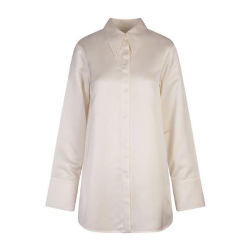 Witte Satijnen Oversized Shirt Jil Sander , White , Dames