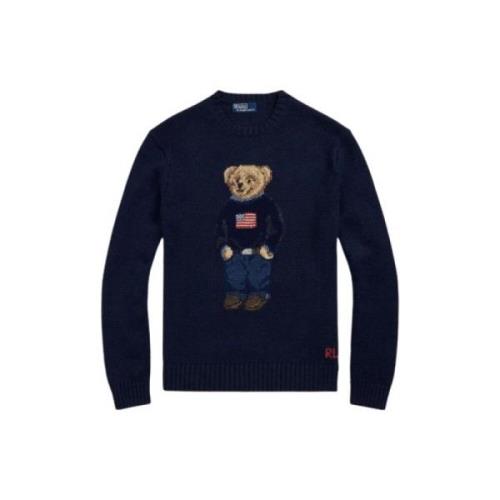 Jacquard Katoen Linnen Polo Bear Sweater Polo Ralph Lauren , Blue , Da...