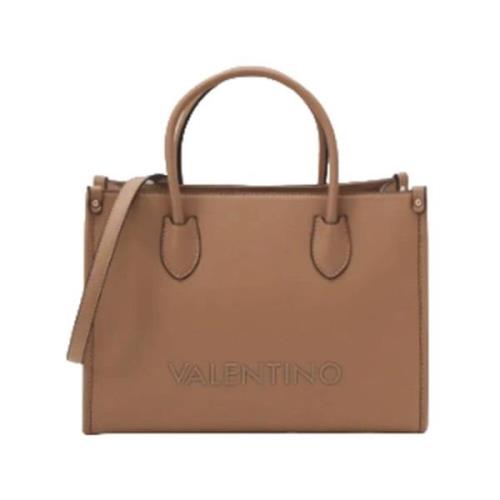 Beige Rechthoekige Handtas met Gouden Rits Valentino by Mario Valentin...