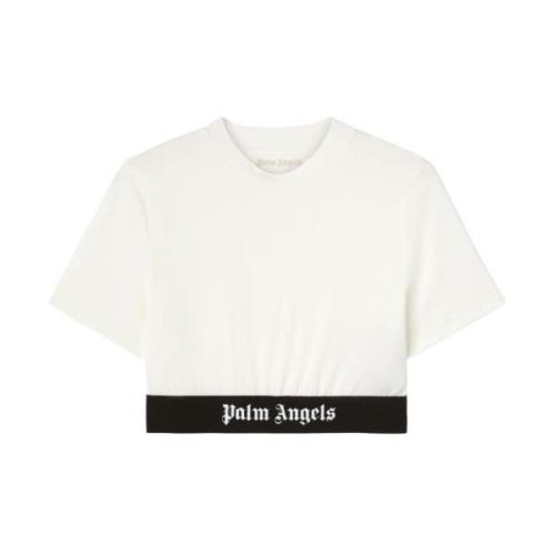 Logo Underband Crew Neck T-shirt Palm Angels , White , Dames