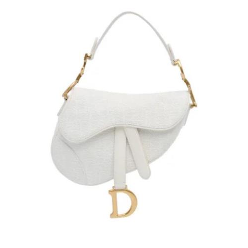 Pre-owned Canvas shoulder-bags Dior Vintage , White , Dames