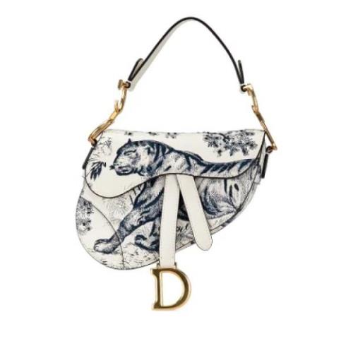 Pre-owned Leather shoulder-bags Dior Vintage , White , Dames