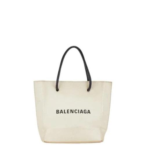 Pre-owned Leather totes Balenciaga Vintage , White , Dames