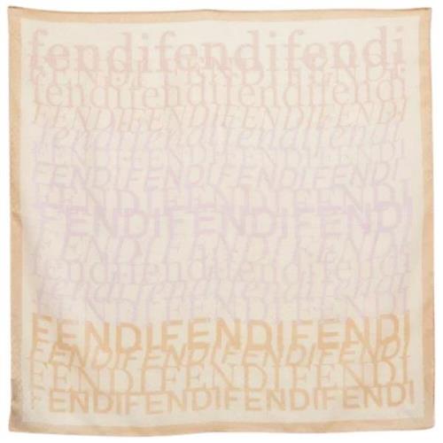 Pre-owned Cotton scarves Fendi Vintage , Beige , Dames