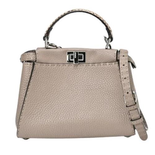 Pre-owned Leather fendi-bags Fendi Vintage , Gray , Dames