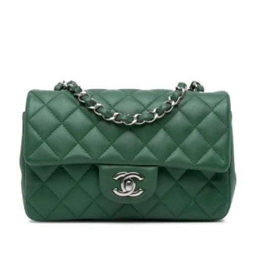 Pre-owned Leather shoulder-bags Chanel Vintage , Green , Dames