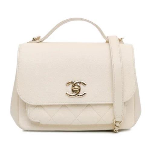 Pre-owned Leather shoulder-bags Chanel Vintage , White , Dames