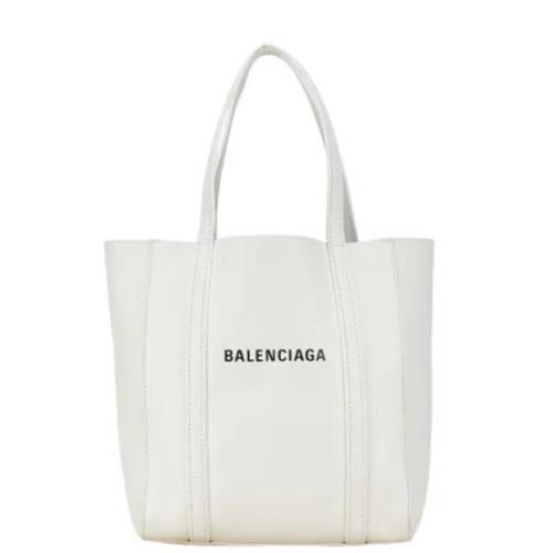 Pre-owned Leather totes Balenciaga Vintage , White , Dames