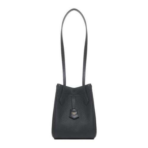 Shopper tas van zwart leer in origami-stijl Fendi , Black , Dames