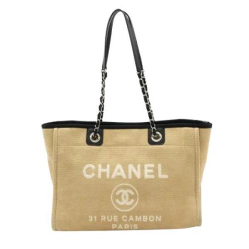 Pre-owned Leather chanel-bags Chanel Vintage , Beige , Dames